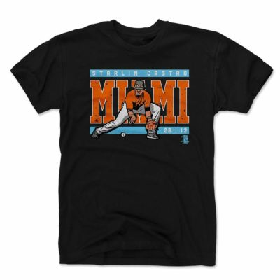 MLB Tシャツ マーリンズ スターリン・カストロ Player Art Cotton T-Shirt 500Level ブラック 1112LV【OCSL】