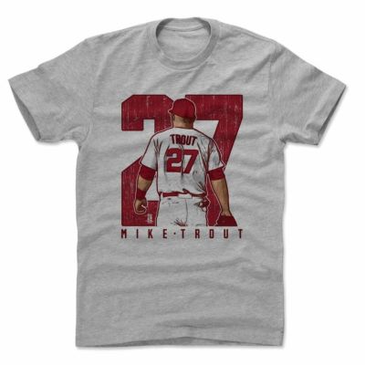 MLB Tシャツ エンゼルス マイク・トラウト Player Art Cotton T-Shirt 500Level グレー 1112LV【OCSL】