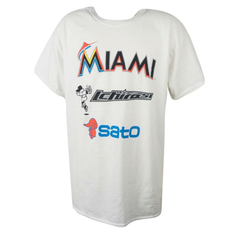 Mlb マーリンズ イチロー Tシャツ マーリンズ 佐藤製薬 背面捕り Sga ホワイト Ocsl セレクション Mlb Nba Nfl プロ野球グッズ専門店 公式オンラインストア