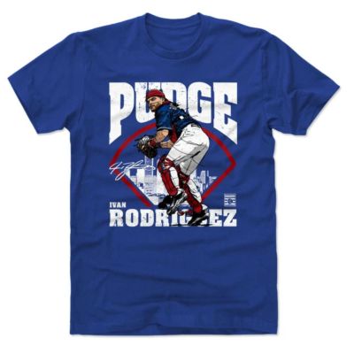 MLB イバン・ロドリゲス テキサス・レンジャーズ Tシャツ Player Art Cotton T-Shirt 500Level ロイヤルブルー【OCSL】