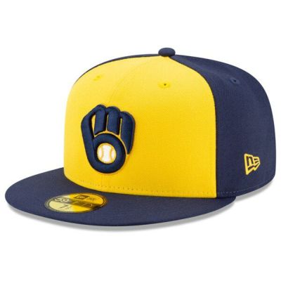 MLB ミルウォーキー・ブリュワーズ キャップ/帽子 オーセンティック オンフィールド 59FIFTY 2020 ニューエラ/New Era オルタネート 平つば キャップ 特集【nejp】