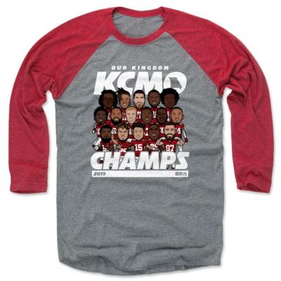 NFL 2019 Champion チーフス Tシャツ プレーヤー アート コットン ロングスリーブ 500Level グレー/レッド
