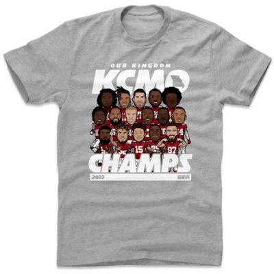NFL 2019 Champion チーフス Tシャツ プレーヤー アート コットン 500Level グレー