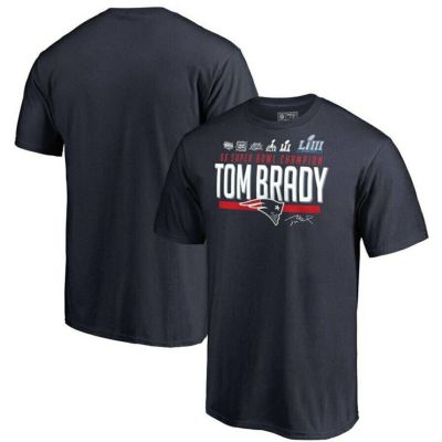 ご予約 NFL トム・ブレイディ ペイトリオッツ Tシャツ 6x スーパーボウル チャンピオン ネイビー【OCSL】