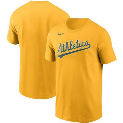 MLB オークランド・アスレチックス Tシャツ チーム ワードマーク ナイキ/Nike ゴールド【OCSL】