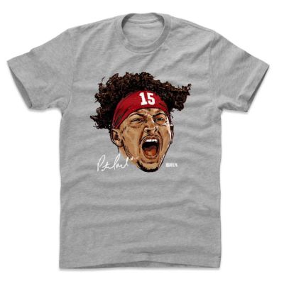 NFL パトリック・マホームズ チーフス Tシャツ プレーヤー アート コットン 500Level ヘザーグレー【OCSL】