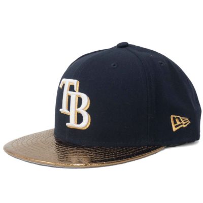 MLB タンパベイ・レイズ キャップ/帽子 メタリック ゴールド スライサー 59FIFTY ニューエラ/New Era ネイビー/ゴールド