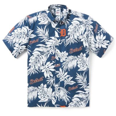 MLB デトロイト・タイガース アロハシャツ ハワイアンシャツ Reyn Spooner ネイビー 