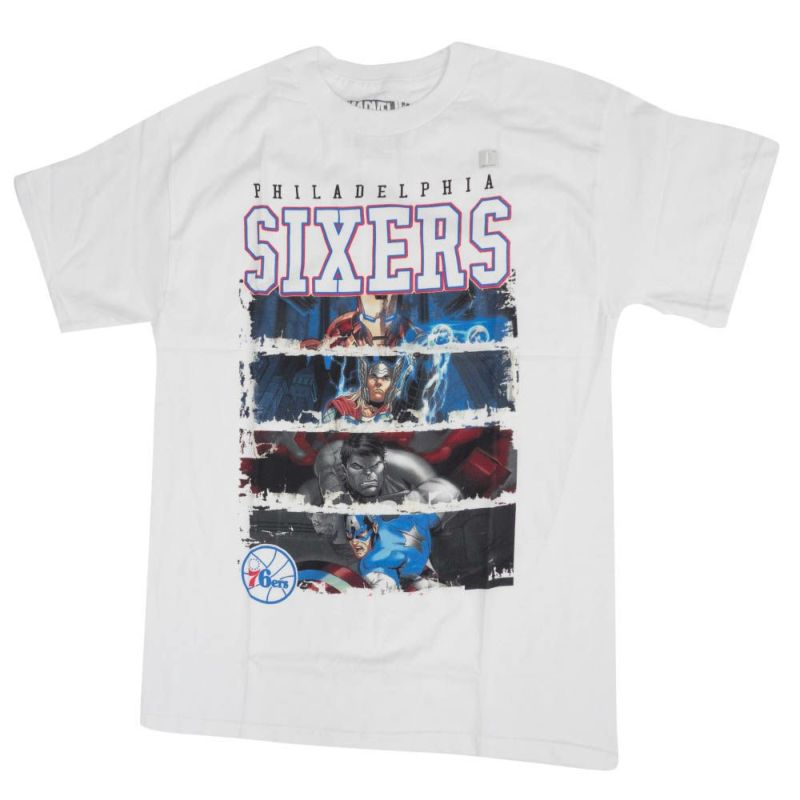 NBA フィラデルフィア・76ers Tシャツ アベンジャーズ Marvel ホワイト