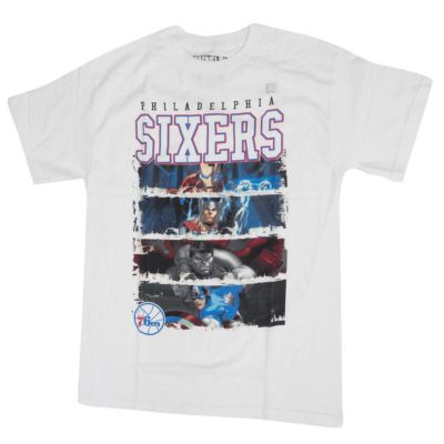 NBA フィラデルフィア・76ers Tシャツ アベンジャーズ Marvel ホワイト【OCSL】