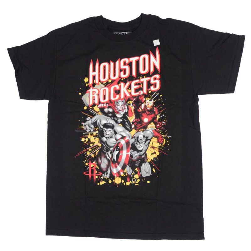 NBA ヒューストン・ロケッツ Tシャツ アベンジャーズ Marvel ブラック