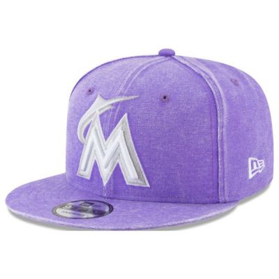 マーリンズ キャップ ニューエラ NEW ERA MLB パステルカラー ネオンタイム スナップバック パープル