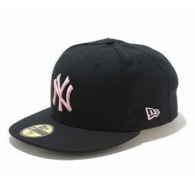 ヤンキース キャップ ニューエラ NEW ERA MLB ブラック ピンク 59FIFTY カスタム カラー | セレクション | MLB NBA  NFL プロ野球グッズ専門店 公式オンラインストア