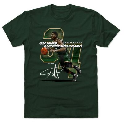 NBA Tシャツ バックス ヤニス・アデトクンボ プレーヤー アート オフェンス 500Level グリーン【OCSL】